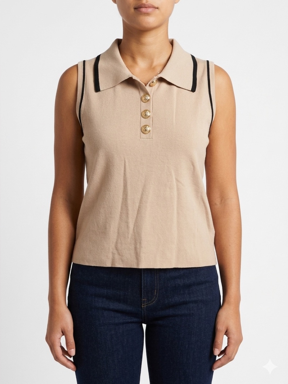 Lizette Collection Polo Sleeveless Top